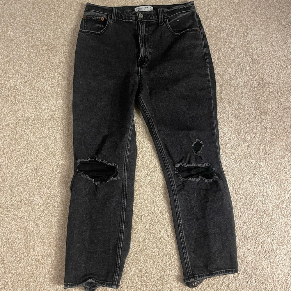 abercrombie ultra high rise ankle straight jean